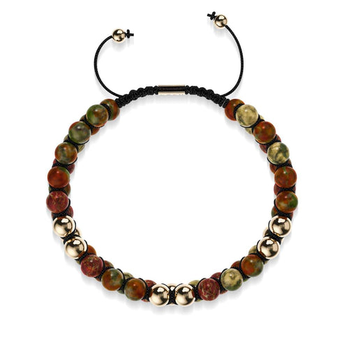 Or | Jaspe rouge Picasso | Bracelet Vitalité